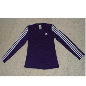 Adidas Originals Women's 3-Stripes Long Sleeve T-Shirt Mesh (Purple) S-M